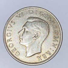 1944 Half Crown Coin - George VI - Silver 0.500 S214