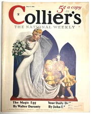 COLLIERS Magazine - June 1935 - Rush ART DECO Cover / HG WELLS Article