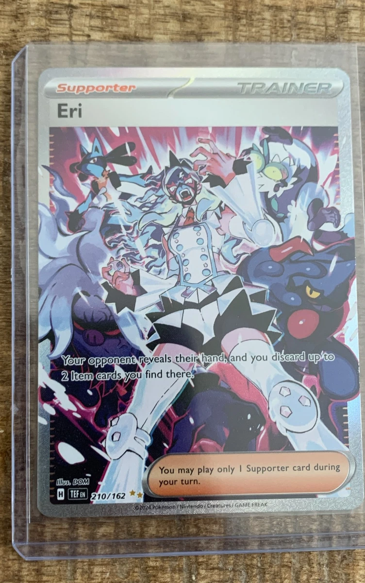 eri pokemon card value 210/162 SV05: Temporal Forces Holo for sale online Discard up to 2 Item cards you find there.You may play only 1 Supporter card during your turn. Eri (Full Art) - 136/131