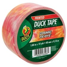Cosmic Tie-Dye Orange Duck Tape Craft Single Duct Tape Roll Printed 10 Yards