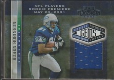 2001 Playoff Honors Koren Robinson Seahawks 215/725 Rookie Jersey Football Card. rookie card picture