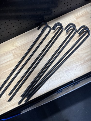 #ad CRIZTA 24” Set of 8 Ground Rebar Stakes Heavy Duty J Hook Ground Anchors Cur... $37.00