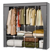 New Design Portable Closet Wardrobe Clothes Rack Storage Organizer Shelf Fabric