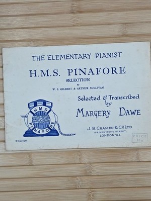 The Elementary Pianist H. M. S. Pinafore Vintage 1962 Piano Notes Paperback Book