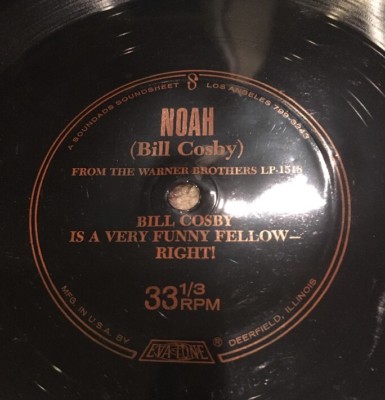 Bill Cosby flexi disc phonosheet Sonosheet Soundsheet Record Noah