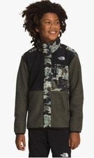 The North Face Forrest Green Mash Up Camo Fleece Jacket Youth Boy's Size XL