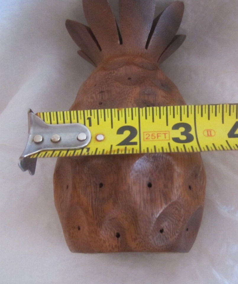 Vintage Pineapple Luau Toothpick Appetizer Holder Wood Tropical Tiki