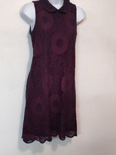 J Crew Navy Blue/Red Lace Sleeveless Sheath Dress Cotton Blend Women's Size 4