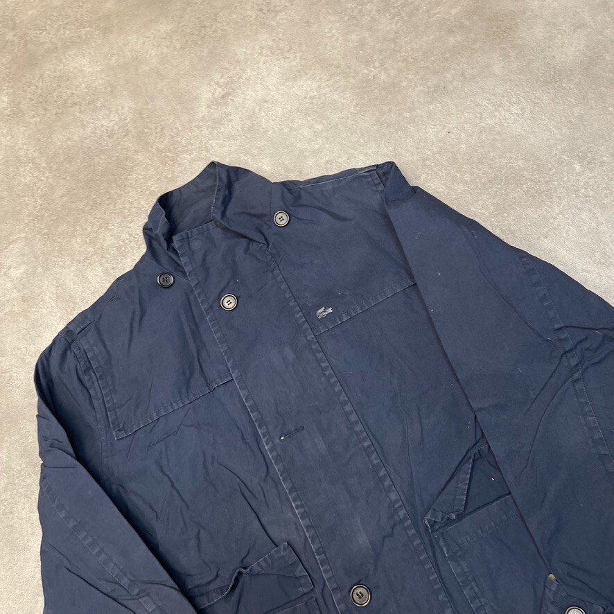 Lacoste Chore Jacket Mens XL Y2K Vintage Full Zip Crocodile Logo Coat Navy Blue image 3