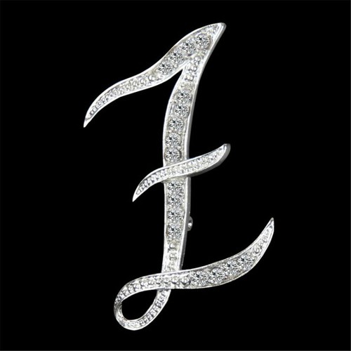 26 Buchstaben Kristall Strass Alphabet Brosche Hochzeit Damen Schmuck Menge DE - Picture 10 of 38