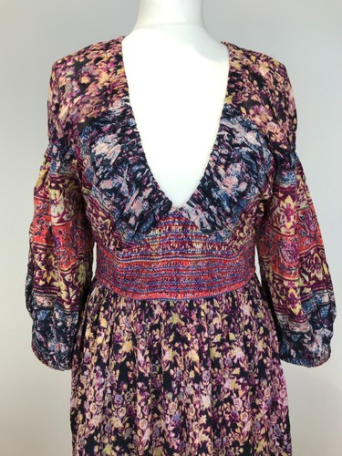 FREE PEOPLE 'Golden Hour' Border Maxi Dress - MEDIUM - Multi Red Combo RRP£158 - Picture 15 of 18