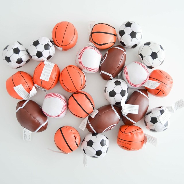 Lot of 23 Mini Plush Sports Ball Party Favors Soccer, Football, Baseball eBay