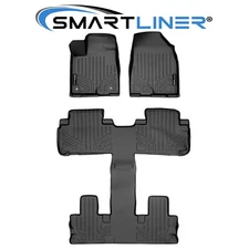 SMARTLINER Custom Fit Floor Mats 3 Row Liner Black 2014-2019 Toyota Highlander