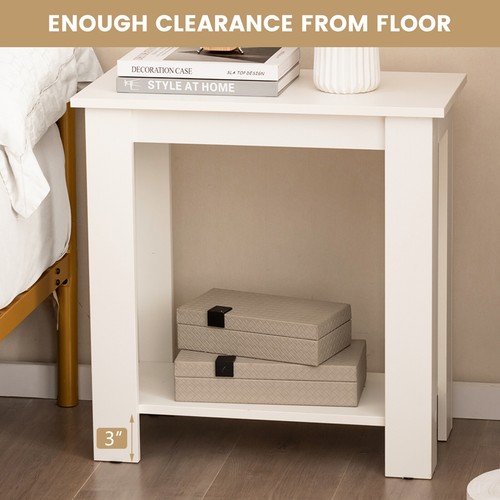 2-Tier End Table Sofa Bedside Snack Table Compact Nightstand with Storage Shelf - Picture 5 of 7