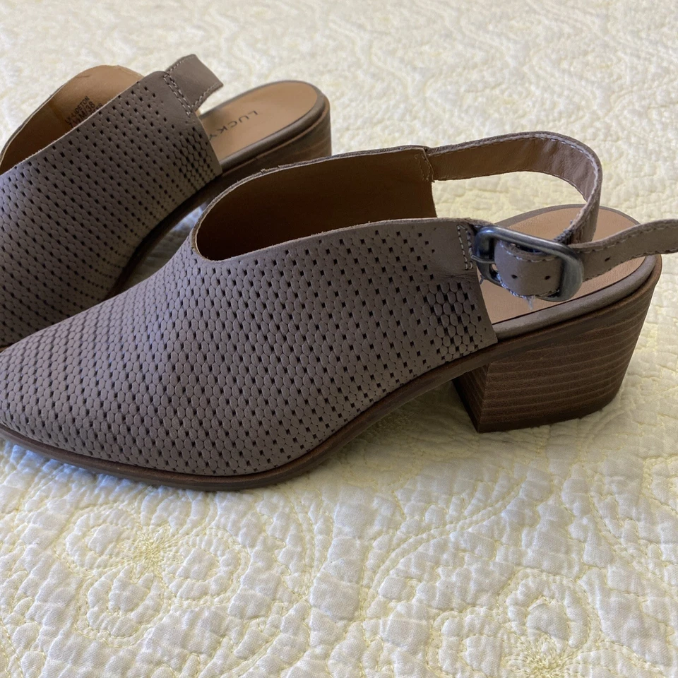 Lucky Brand Mujer Lideton Pump 7.5 M/EUR 38 Botín Tacón Eslinga Marrón Foto 4 de 4