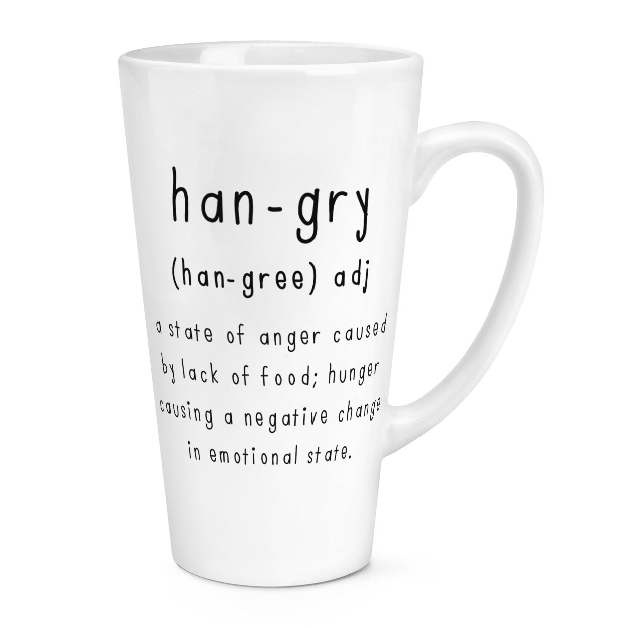 Hangry Definition 17oz Large Latte Mug Cup - Funny Hungry Angry Food