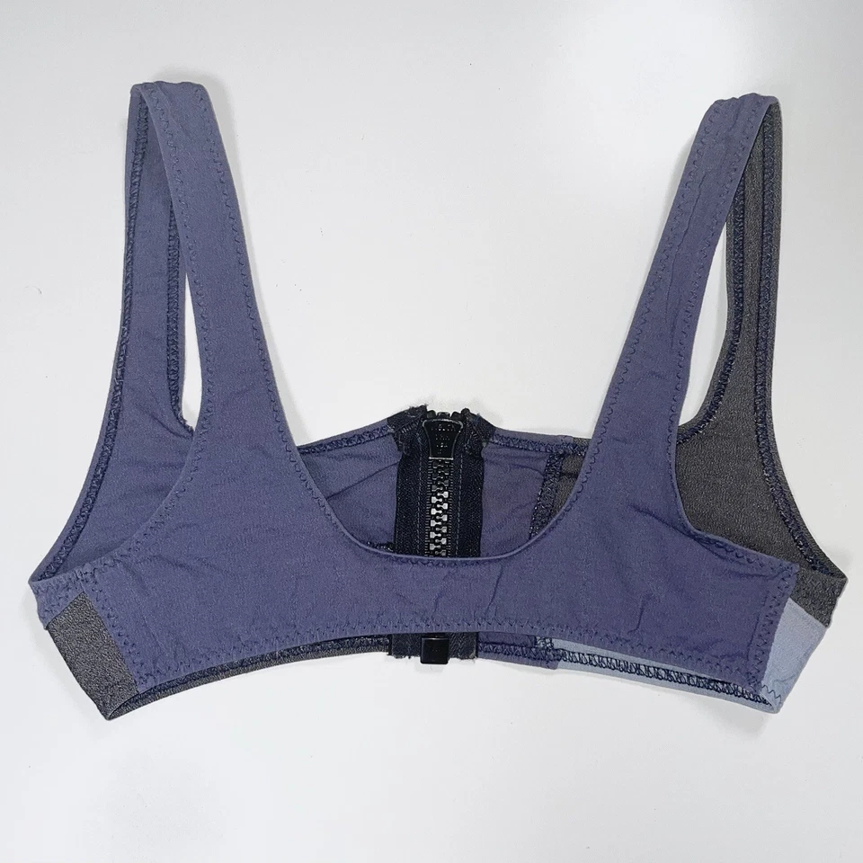 Top de bikini Lisa Marie Fernandez denim retazos cremallera frontal talla S 4-6 Foto 2 de 4