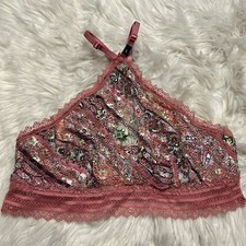Victorias Secret Small Bralette Pink Print Underwire Pullover NEW