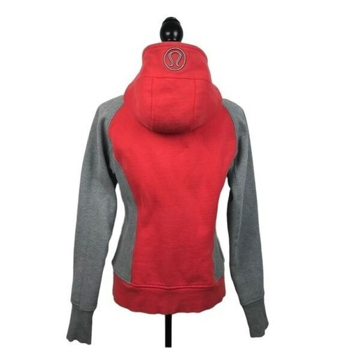 Lululemon Scuba Heavy Hooded Zip Sweatshirt Orange Gray - Picture 2 of 6