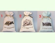 Tote Bag Turtle Memorial Keepsake Decorative Ash Holder Linen Pouch Animal Print