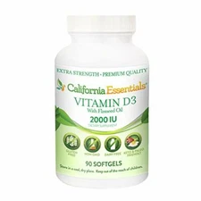 Vitamin D3 2000iu (50mcg) Enhanced with Flaxseed Oil for Better Absorption