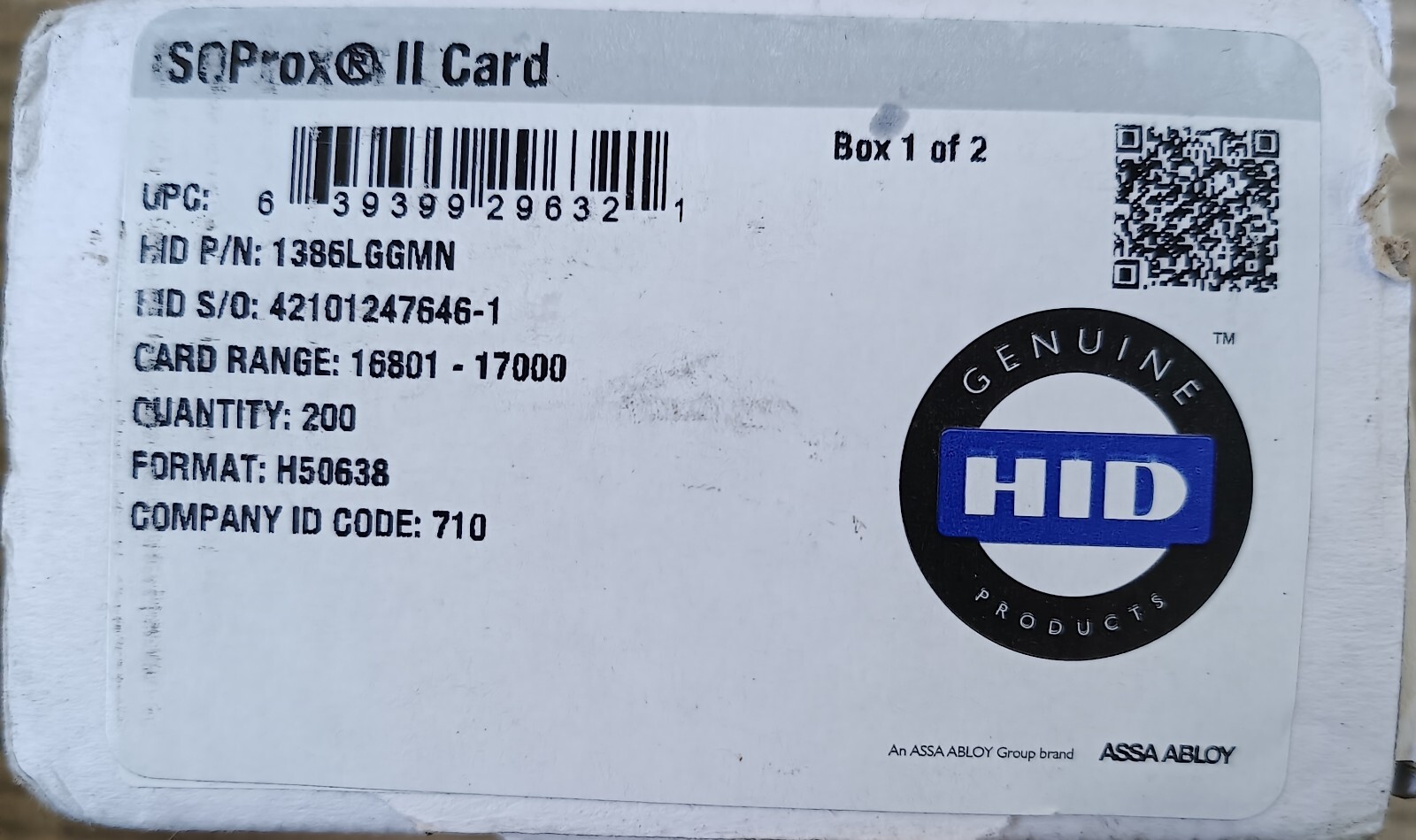 HID 1386 LGGMN ISOProx II Card Box of 200 Access control cards | eBay