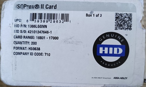 HID 1386 LGGMN ISOProx II Card Box of 200 Access control cards | eBay