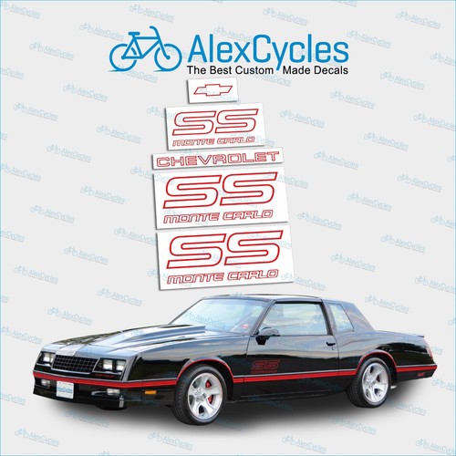 Monte Carlo SS 1987 1988 Restoration Red Vinyl Decals Stickers Kit Chevy Logos eBay