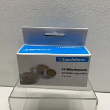 (10) Lighthouse 45mm Direct Fit Clear Round Coin Capsules 