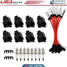 8Pcs Ignition Coil & Spark Plug & Wire For Chevrolet Silverado Express 1500 2500