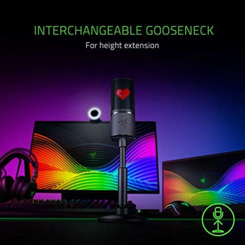* Razer Seiren Emote Microphone USB Streaming Broadcasting 8-Bit LED Display Bl. - Afbeelding 5 van 6