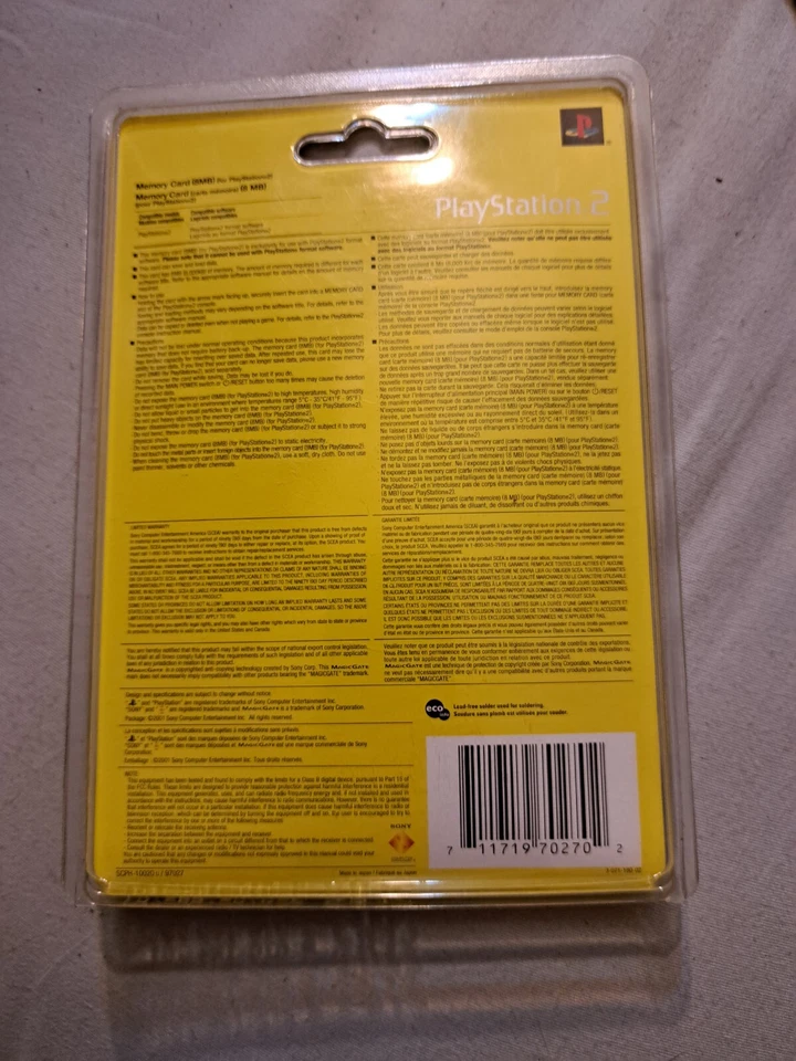 PS2 8 MB Memory Card  SCPH-10020 U /  97027 NEW In Original Packaging - Image 2 of 4
