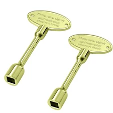 2 PCS Universal 3" Polished Brass Gas Valve Key 1/4" 5/16" Fireplace Firepit