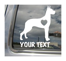 Great Dane Dog Love - Custom Name Text Cars Laptop Vinyl Decal Sticker 01132