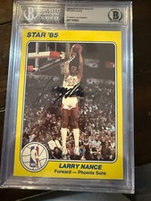 1984-85 Star Court Kings 5 X 7 #19 Larry Nance BGS BAS Authentic Card Autograph