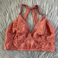 Auden Wirefree Bralette Womens Size Medium Floral Lace Wireless Bra Back Closure