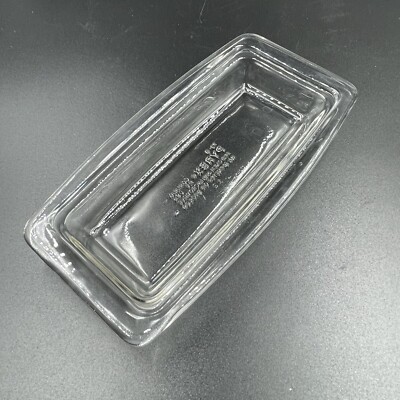 Pyrex Butter Dish Bottom BASE ONLY 72-B Clear Glass Rectangular Vintage EUC
