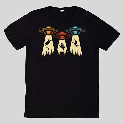 T-Shirt Funny Vintage UFO Alien Baumwolle Fun Spaß Sprüche Lustig Cartoon