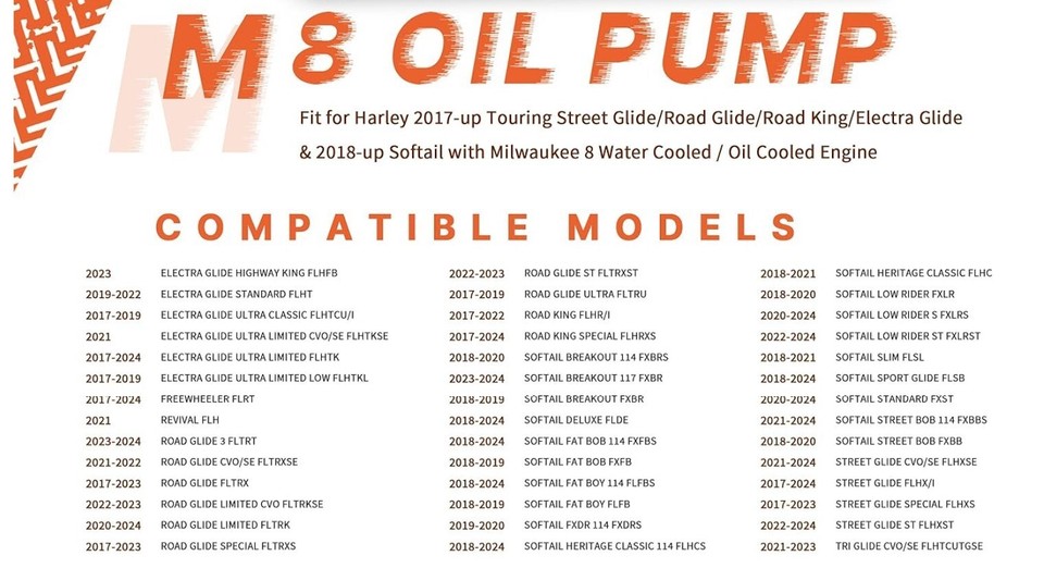 Prewired M8 Oil Pump For Harley 2017-up Touring Street Glide/Road Glide/Road King/Electra Glide & 2018-up Softail Breakout/Fat Bob/Fat Boy/Low Rider With Milwaukee 8 Engine, Oil Pumps - Canada - View #11