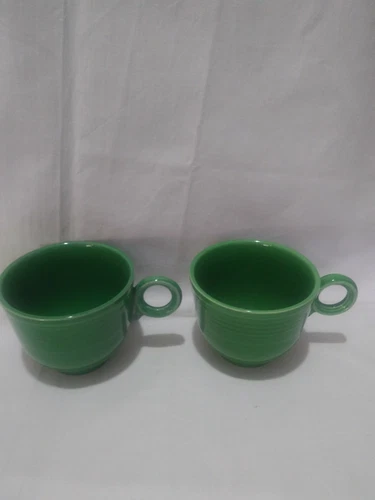 2 Rare MEDIUM Green Vintage Cups Fiestaware 1959-69 Fiesta