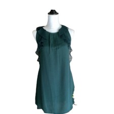 Free People Ruffle mini dress hunter Green Size 4 supercute