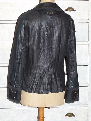 Veste En Cuir D'agneau Noir Garella - Taille 38 (IT 42-44) - Parfait état