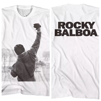 Rocky Balboa Movie Men's T Shirt The Italian Stallion SKY PUNCH White Cotton