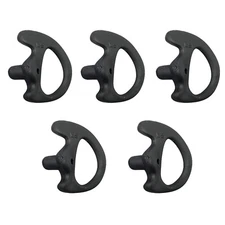 5 Pair S Left & Right Earbud Earmold for Earpiece Acoustic Tube Radio Black