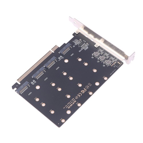 4 Port M.2 NVMe SSD to PCIE X16M Key Hard Drive Converter Reader Expansion Card - Photo 2/10