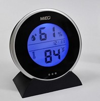 Mieo Round Digital Hygrometer Thermometer For Humidor Hh654 With Clock Mieo Round Digital Hygrometer Thermometer For Humidor Hh654 With Clock