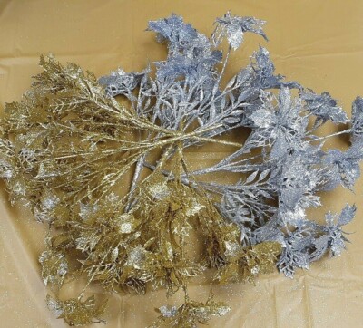 Weihnachtsstern Blumen Pflanzen Glitzer künstliches Efeu Blatt Farn Laub Rebe Weihnachten