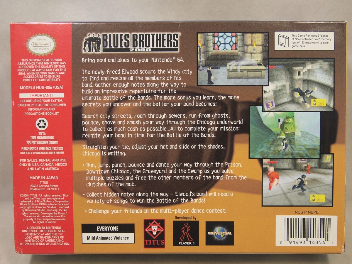 Blues Brothers 2000 (Nintendo 64 | N64) Authentic BOX ONLY