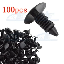 100X 8mm Bumper Clips Retainer Car Plastic Rivets Fastener Push Pin Fender Hood