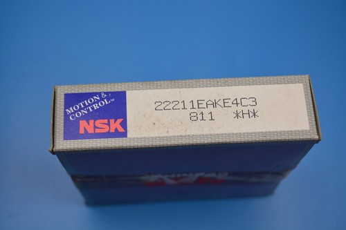 NSK 22211EAKE4C3 Spherical Roller Bearing OD 100mm Bore 55mm Height 25mm NOS - Imagen 2 de 3